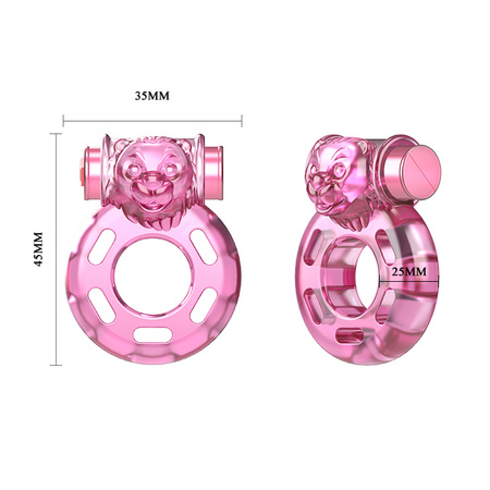 Pierścień Erekcyjny Niedźwiadek BAILE - Vibrating Cock Ring Bear Pink